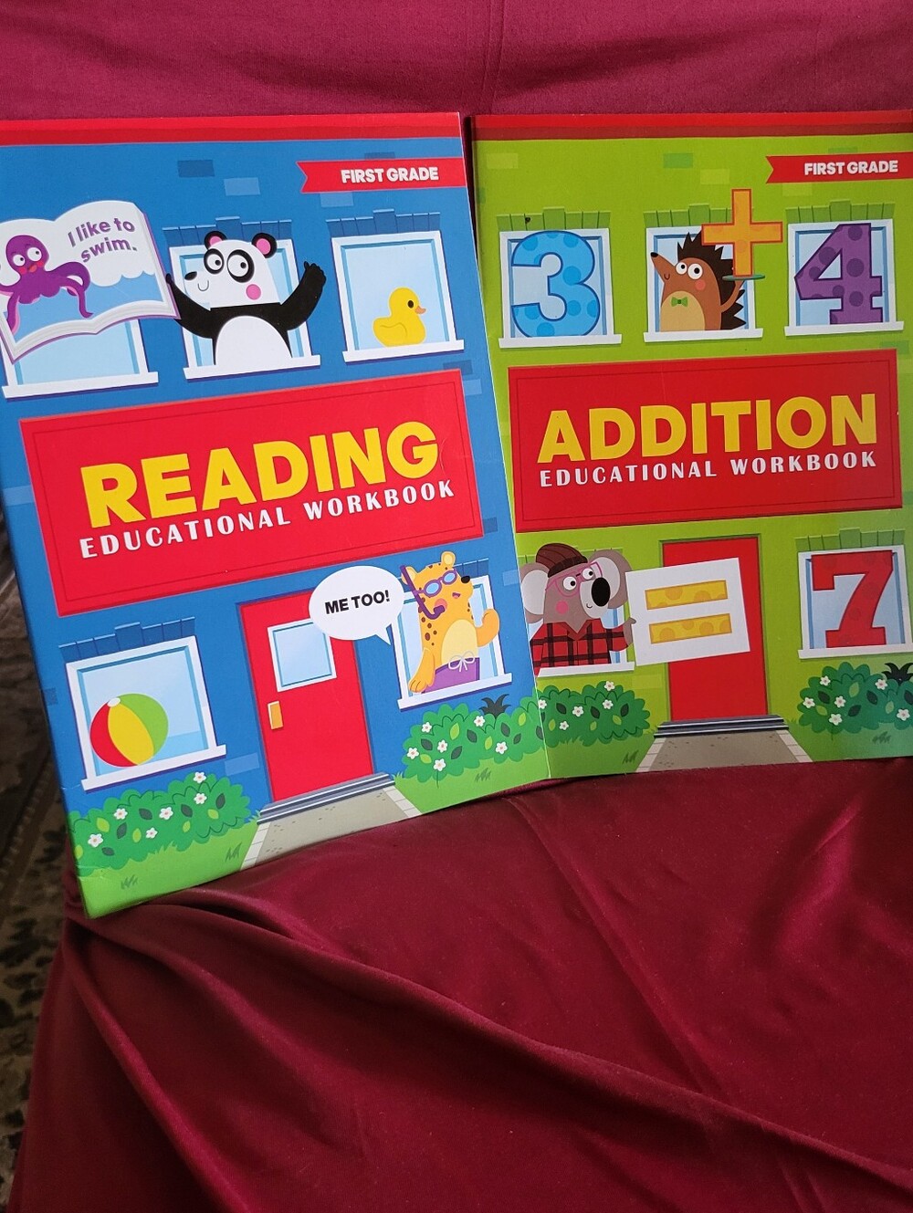 1st Grade Educational Workbooks Reading and Addition Lot of 2